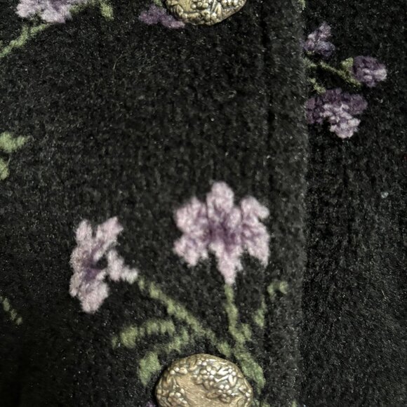 Straight Down Clothing Co. Vintage Casual Jacket Size M Button Down Black Purple - Picture 7 of 11